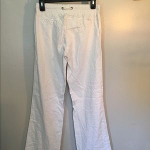 White linen pants